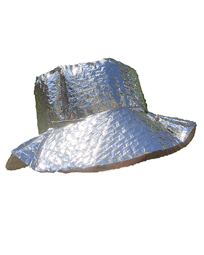 silver bubble wrap bucket hat